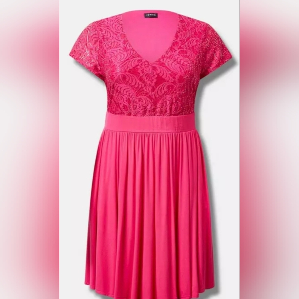 Torrid Fuchsia Lace Super Soft Dress